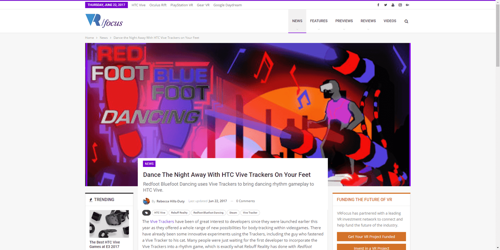 Redfoot Bluefoot Dancing featured on VR Focus