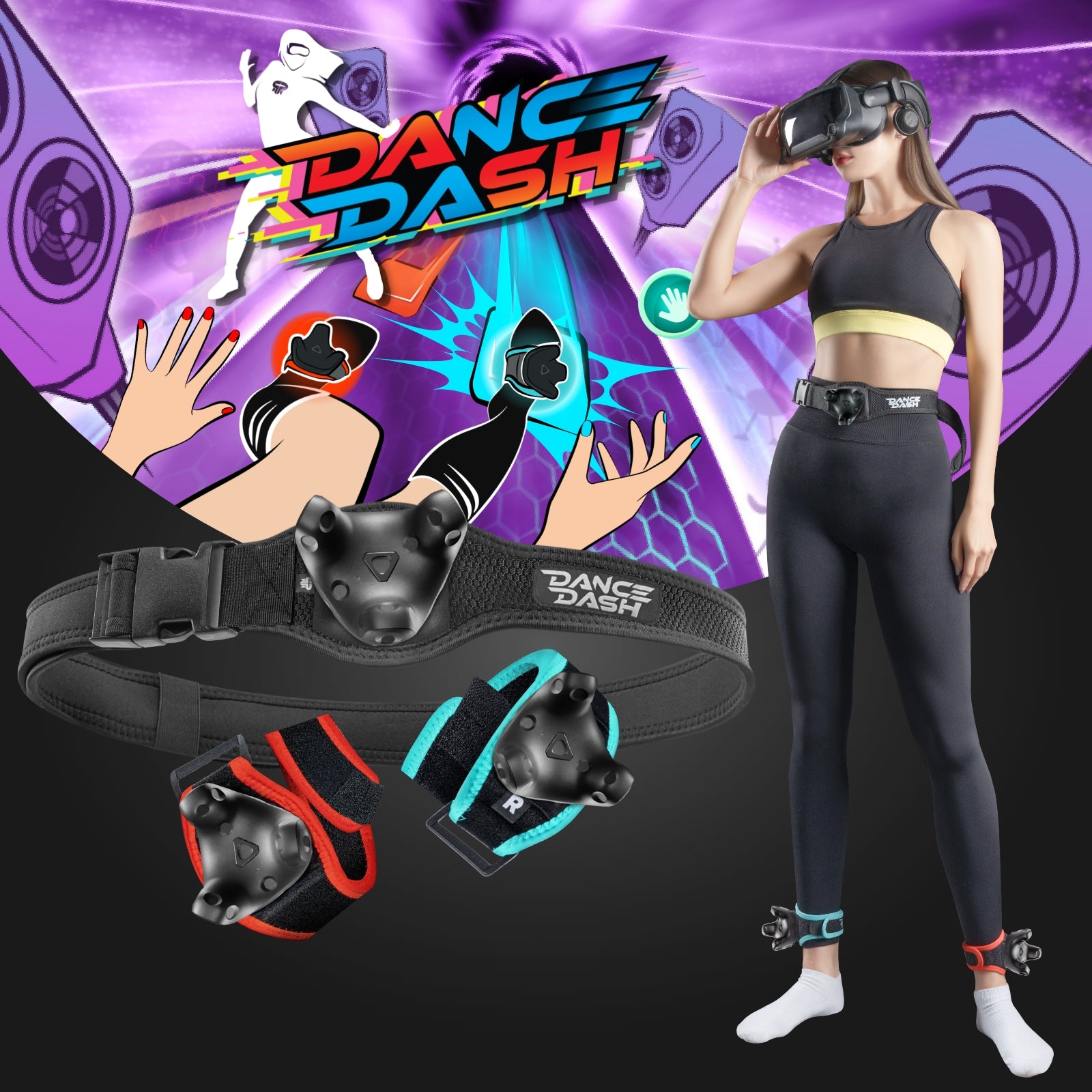 VIVEトラッカーUltimate用ストラップ+Dance Dash ゲームキー VIVE トラッカー トラックストラップ + ダンス ダッシュ ゲーム キー