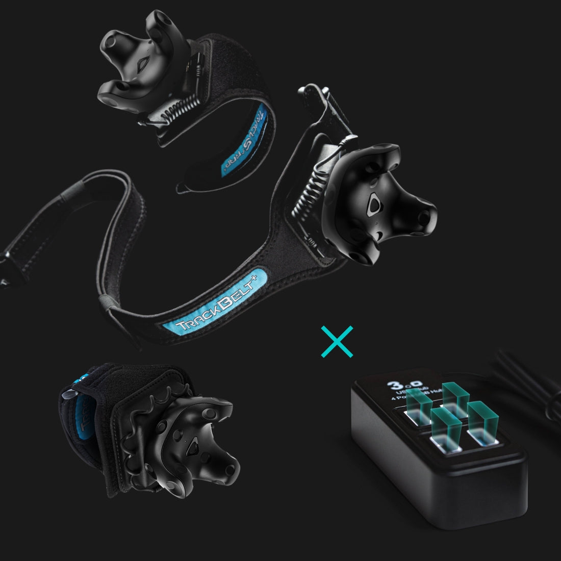 TrackStrap Plus for VIVE Trackers Bundle with 4-Port USB Hub - Rebuff Reality