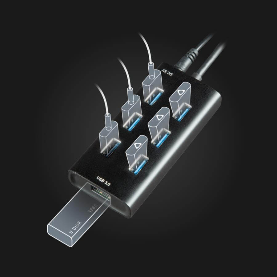 TrackStrap Bundle for VIVE Trackers with 7-Port USB Hub - Rebuff Reality